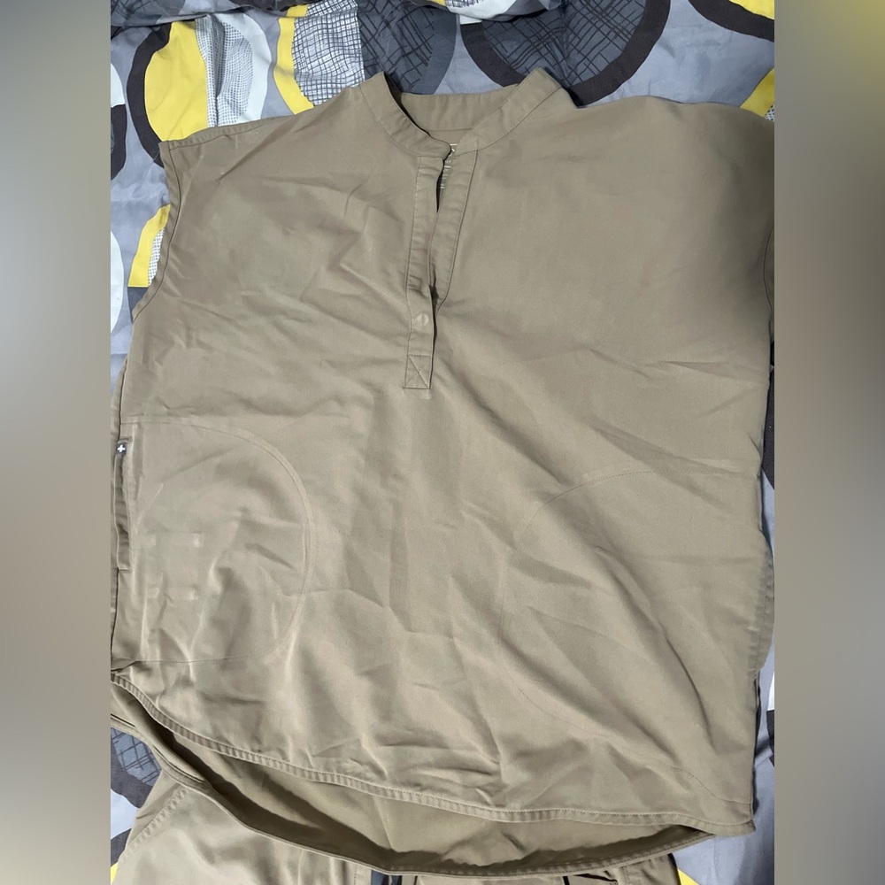 Tan Short Sleeve Blouse